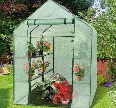 Outdoor Portable Greenhouse Mini Walk in 3 Tiers 8 Shelves Stands