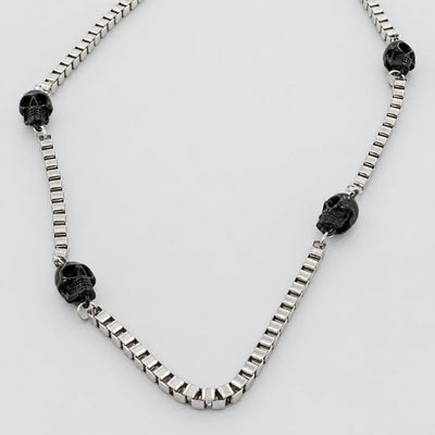 GoSteel Biker Skull Chain Necklace