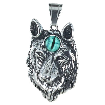 GoSteel Men's Direwolf Evil Eye Pendant