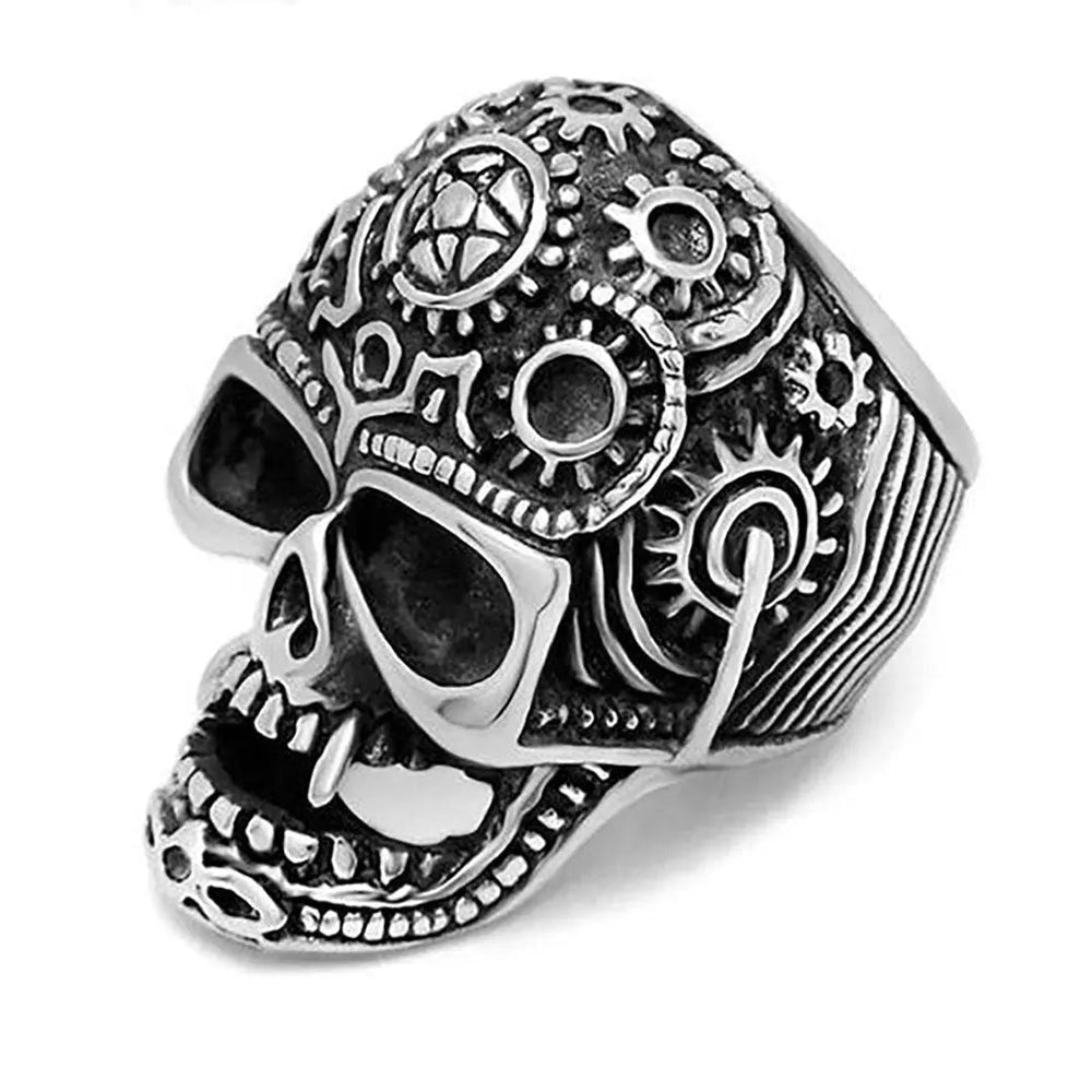 Bague Tête de Mort Gearhead GoSteel pour Homme