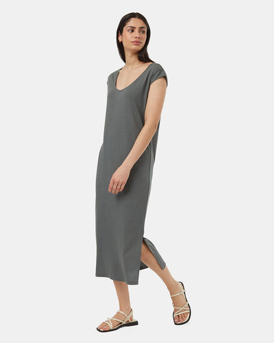 Robe midi TreeBlend à col en V