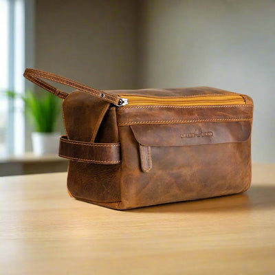 Trousse de toilette de voyage Darwin en cuir Greenwood