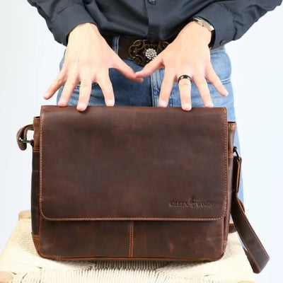 Sac messager pour ordinateur portable en cuir Greenwood