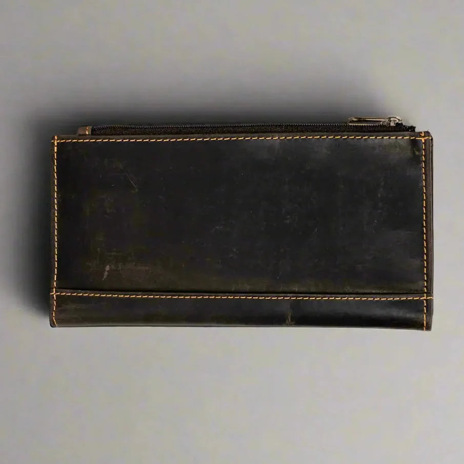 Greenwood Leather RFID Wallet with Zipper Pocket