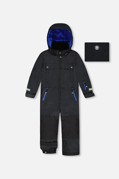 Solid One-Piece Teknik Snowsuit Black