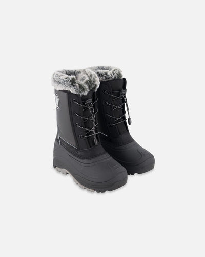 Bottes d'hiver noires avec doublure amovible