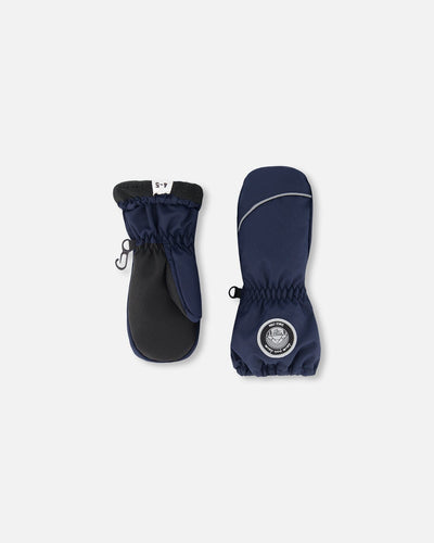 Moufle d'hiver, motif jeu, bleu marine