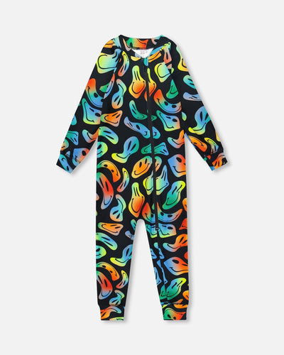 Sous-vêtement thermique une pièce motif Smiley garçon