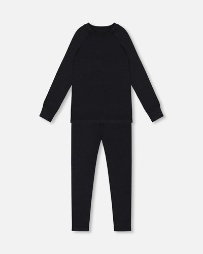 Merino Wool Base Layer Set Black
