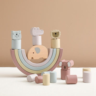 Animal Rainbow Stacking Set — Wooden Balance & Stacking Toy