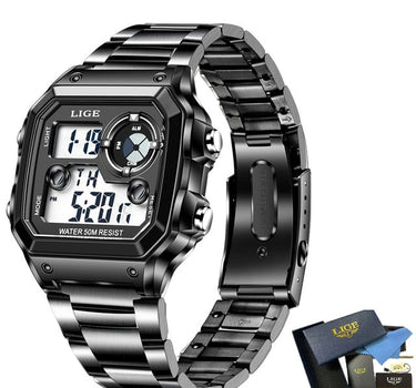 LIGE Brand Men Digital Watch Shock Military Sport Watches Fashion Waterproof Electronic Wristwatch Mens Reloj Inteligente Hombre
