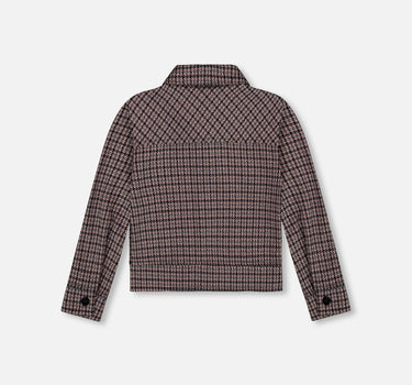 Veste en maille jacquard à motif pied-de-poule