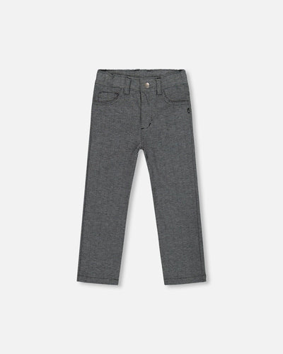 Stretch Jacquard Pants Grey Herringbone