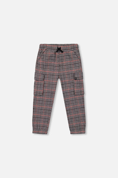Plaid Cargo Pant Gray And Black
