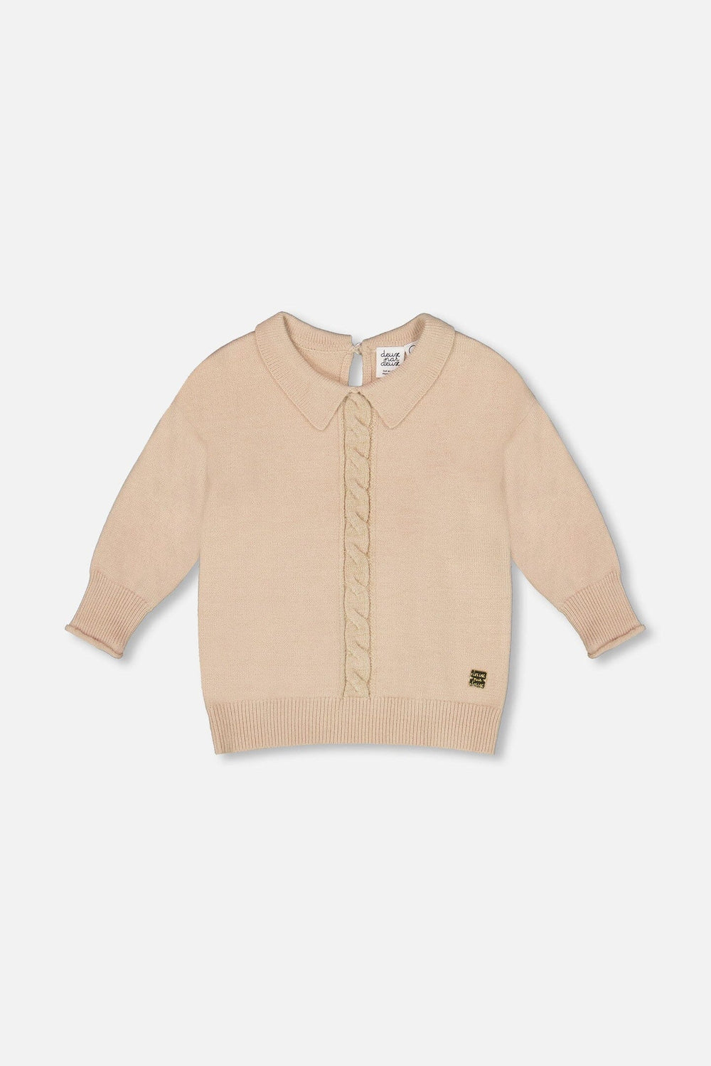 3/4 Sleeve Knitted Sweater Beige