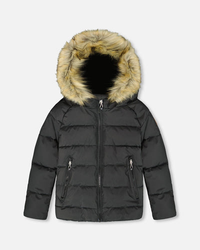 Doudoune noire d'hiver