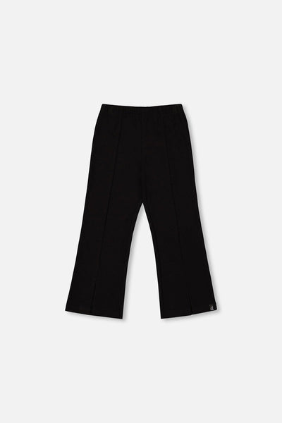 Ribbed Leggings Bootleg With Slit Black