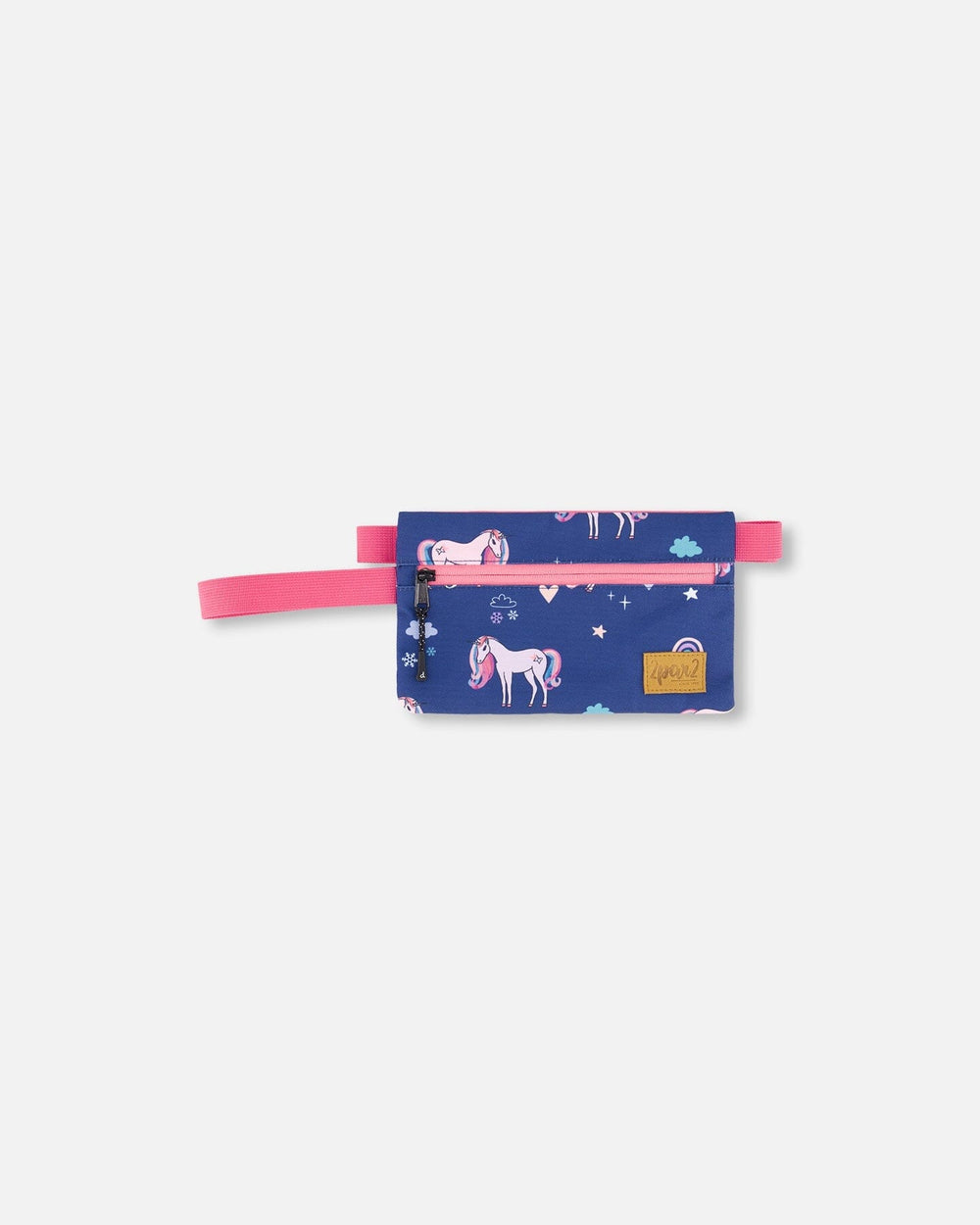 Double Pencil Case Navy Unicorn Print — Deux par Deux