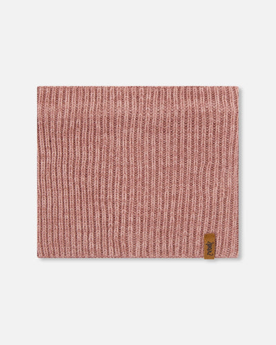 Cache-cou tricoté mi-saison Rose poudré