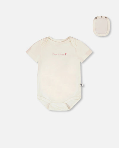 Evolutive Organic Cotton Jersey Onesie White