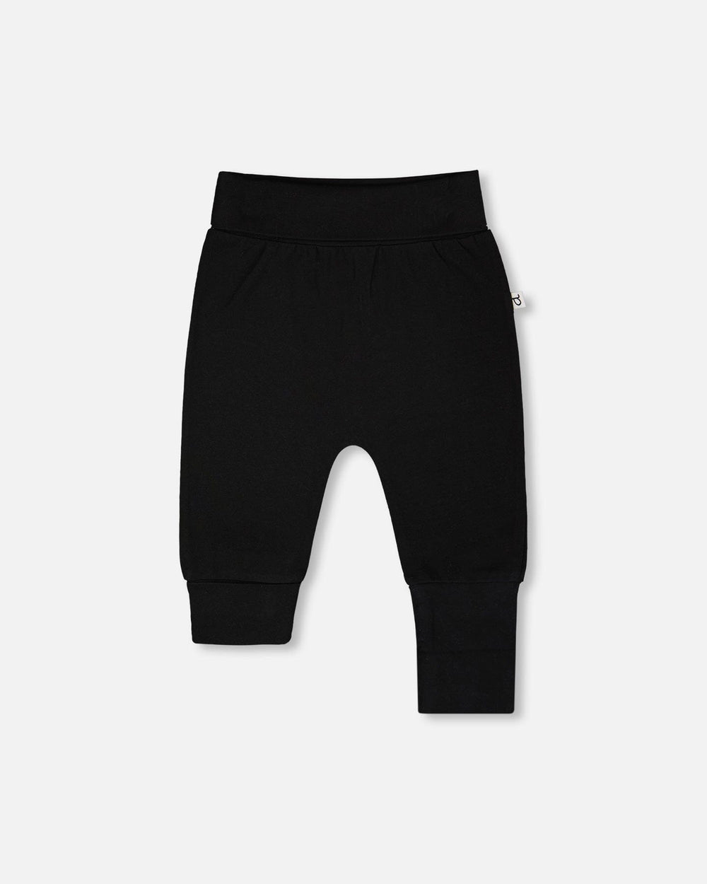 Organic Cotton Jersey Evolutive Pants Black — Deux par Deux