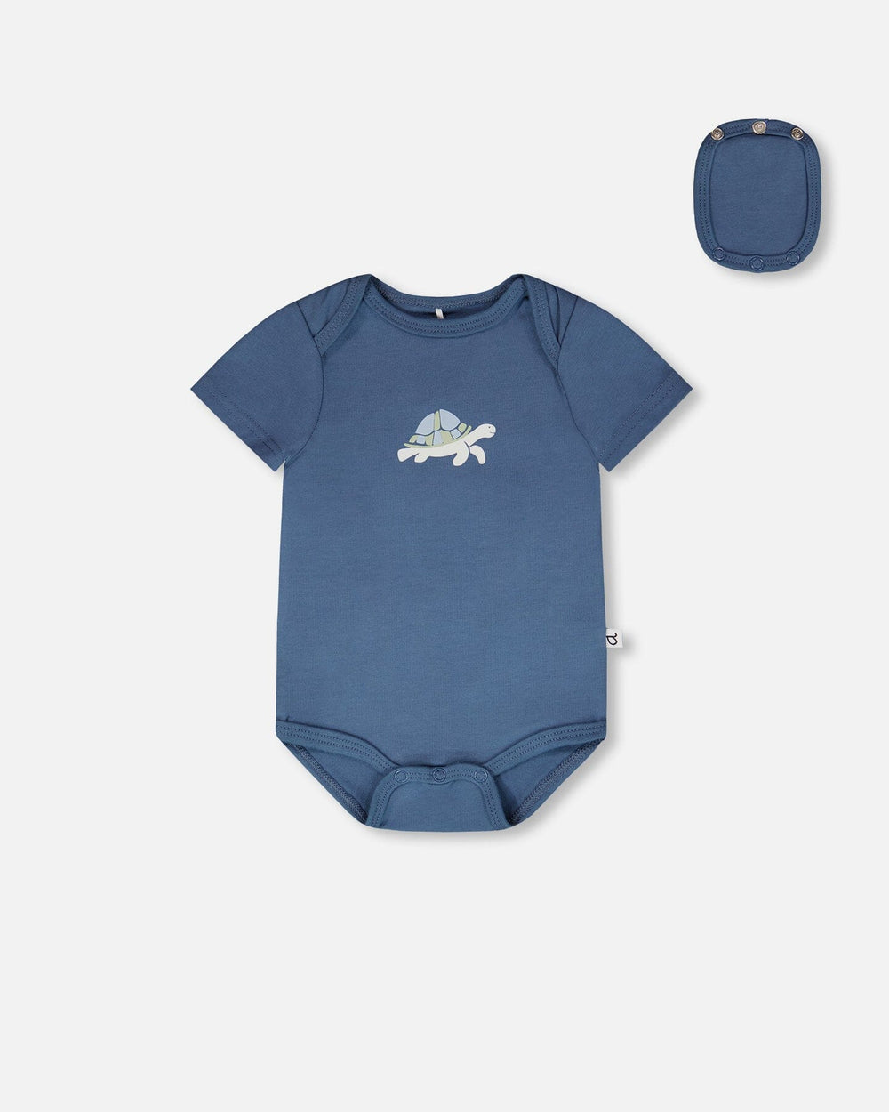 Evolutive Organic Cotton Jersey Onesie Medium Blue — Deux par Deux