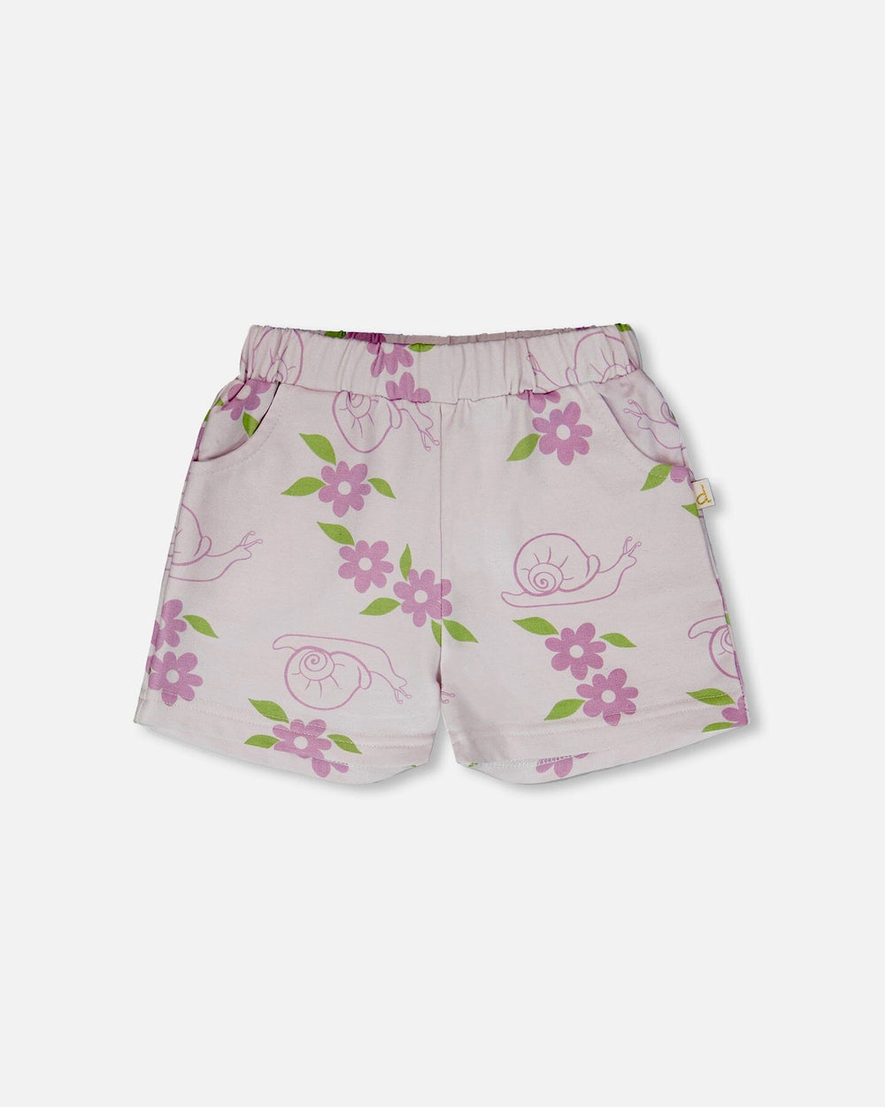 Short en molleton à imprimé escargots lilas