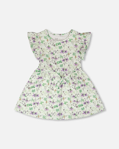 Robe en jersey imprimé floral vert