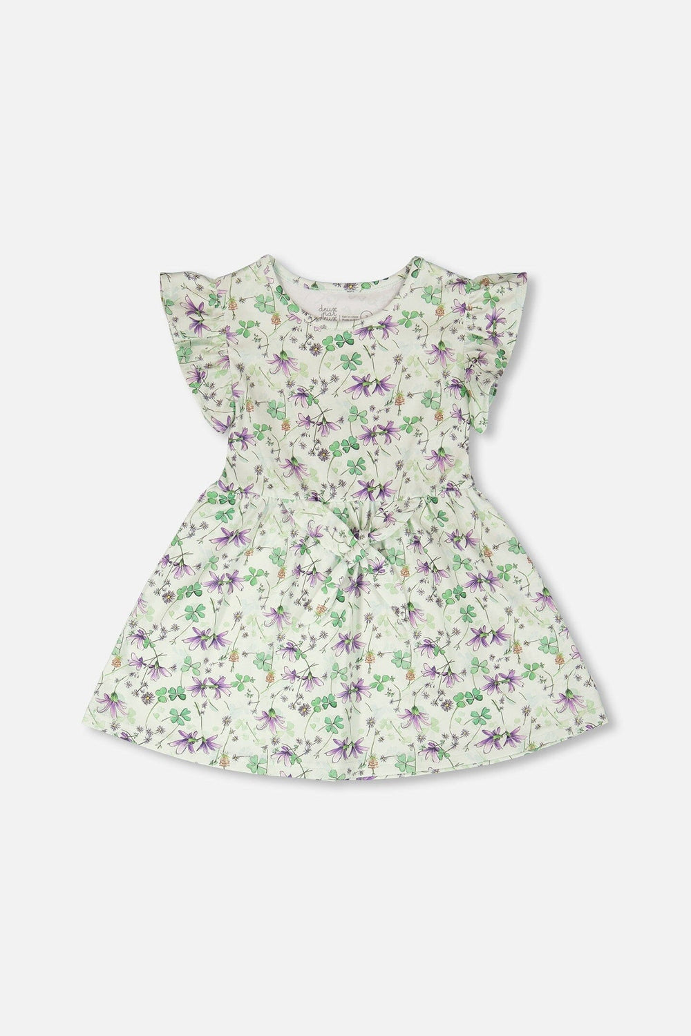 Jersey Dress Green Printed Flowers