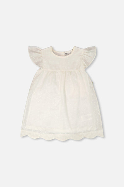 Printed Poplin Dress Off-White
