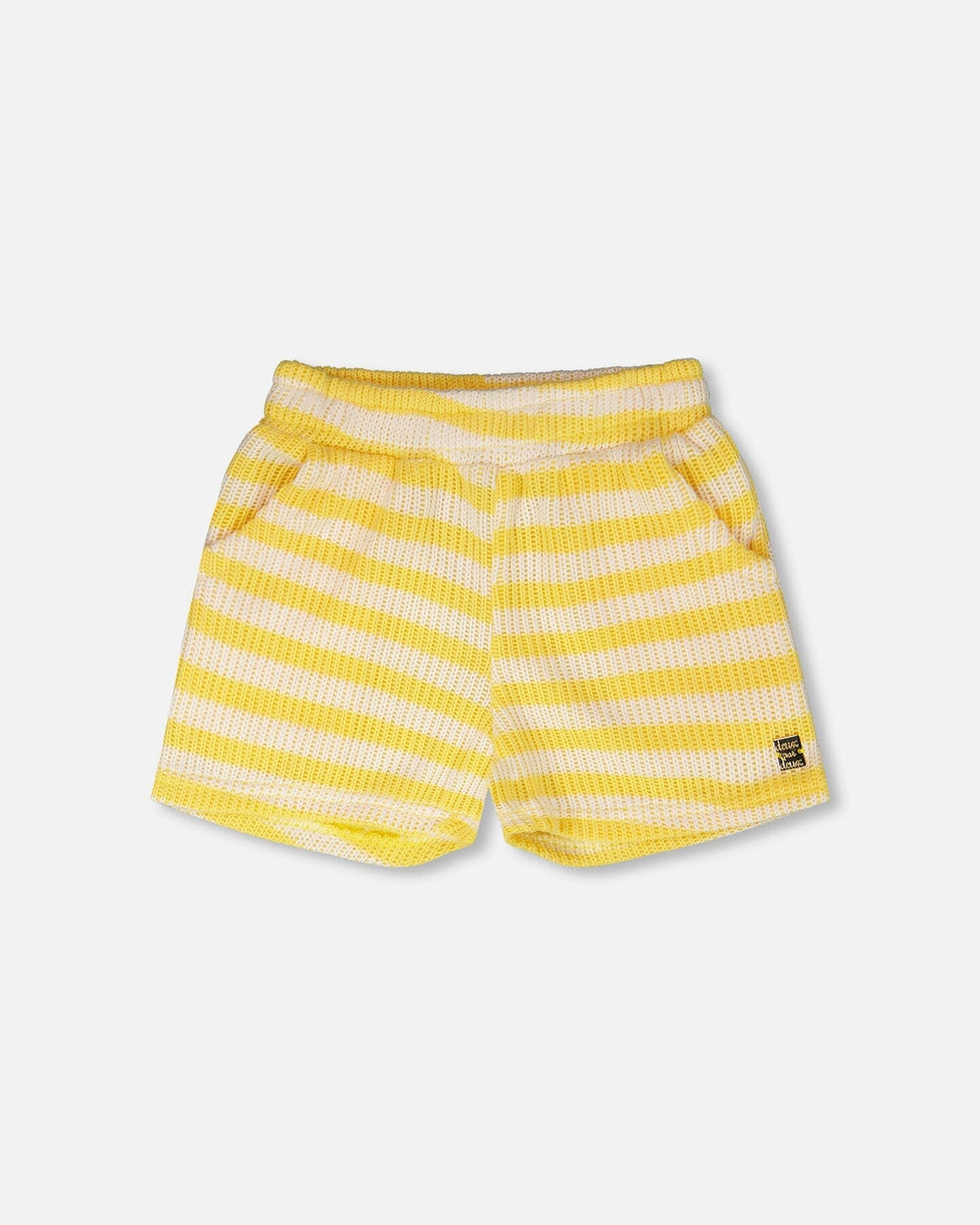 Shorts rayé jaune et blanc