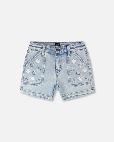 Short en jean bleu clair