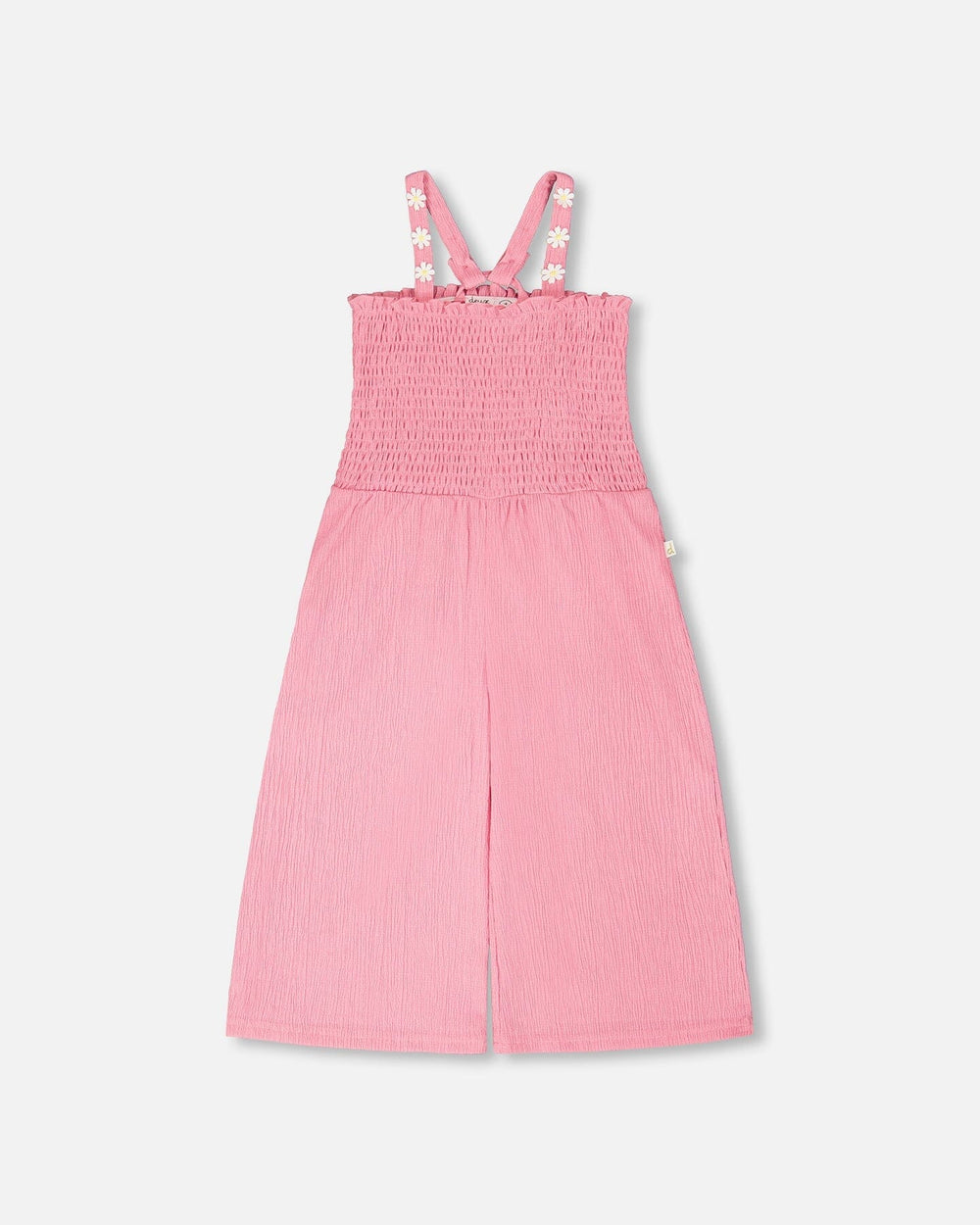 Combinaison plissée en jersey avec smocks rose