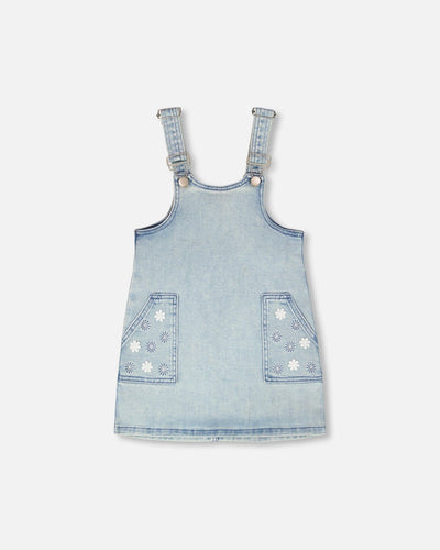 Robe salopette en jean bleu clair