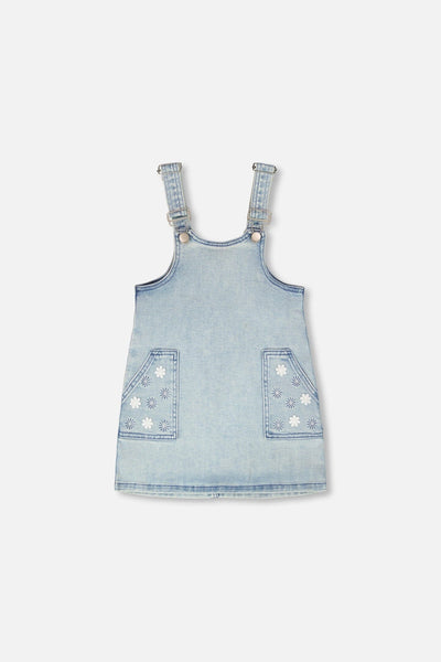 Robe salopette en jean bleu clair