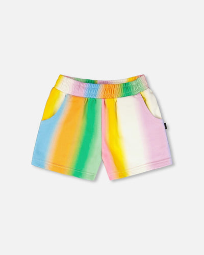Short en molleton imprimé multicolore