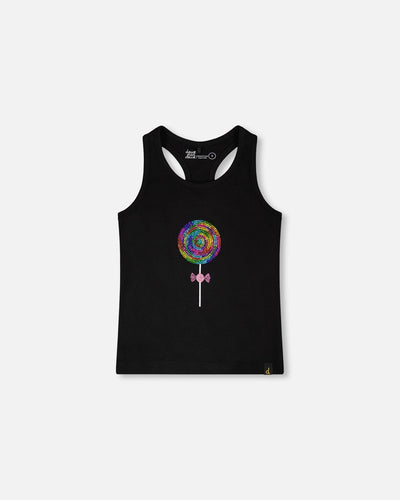 Organic Cotton Jersey Tank Top Black