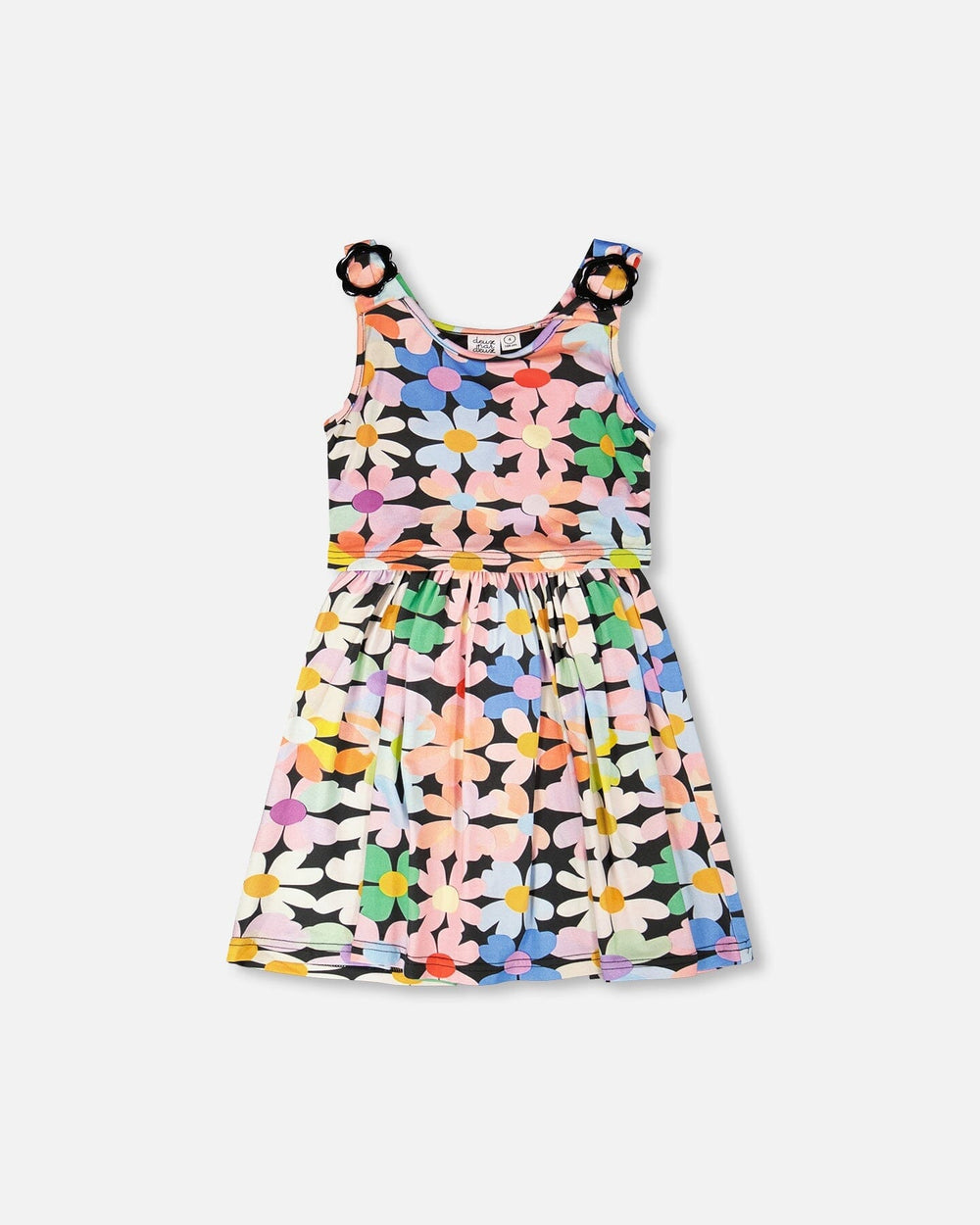 Robe noire à fleurs imprimées