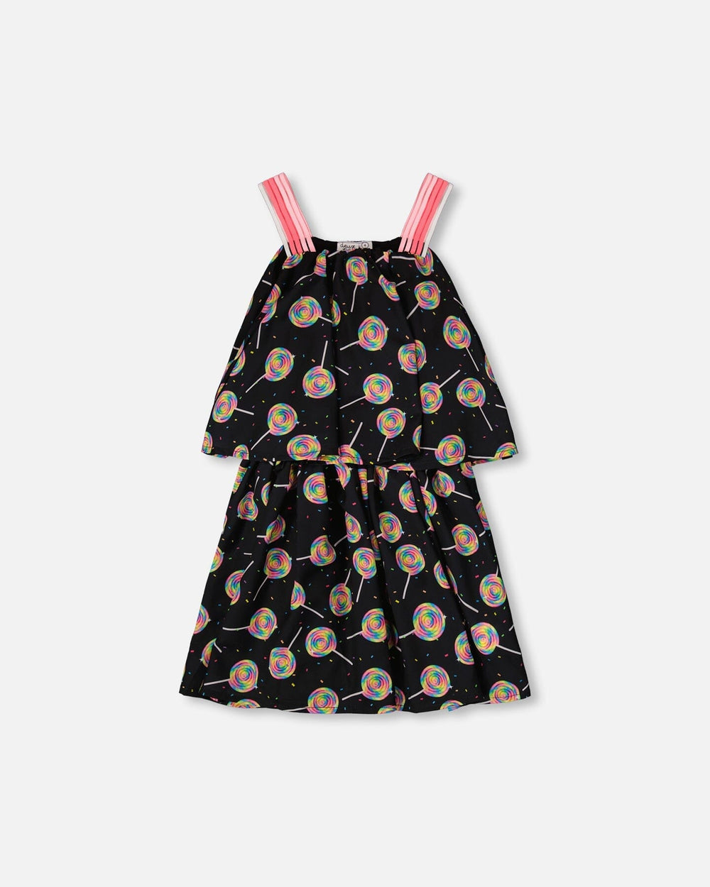 Woven Dress Black Lollipop Print