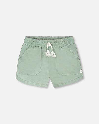 Organic Cotton Jersey Shorts Sage Green