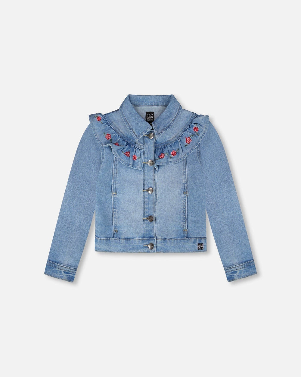 Light Blue Denim Jacket With Embroidery — Deux par Deux