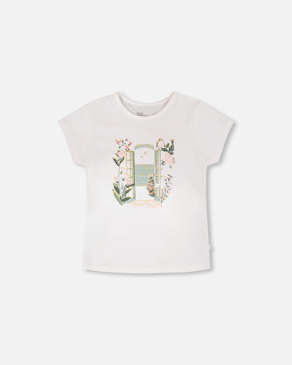 T-shirt en jersey de coton biologique blanc cassé