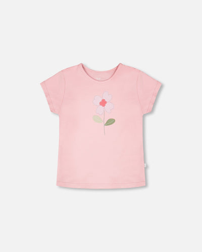 T-shirt en jersey de coton biologique rose poudré