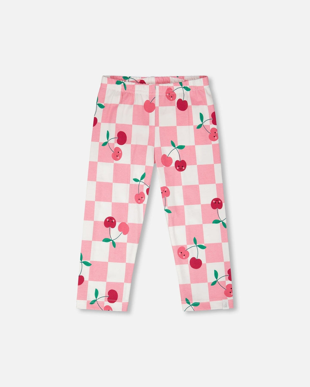 Jersey de coton biologique motif cerises roses