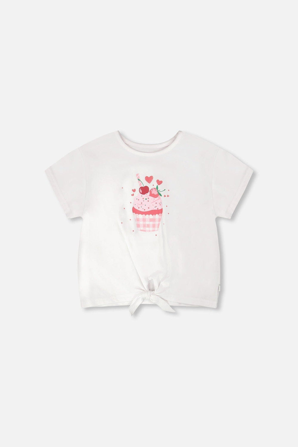 Organic Cotton Jersey T-Shirt With Tie At Waist White