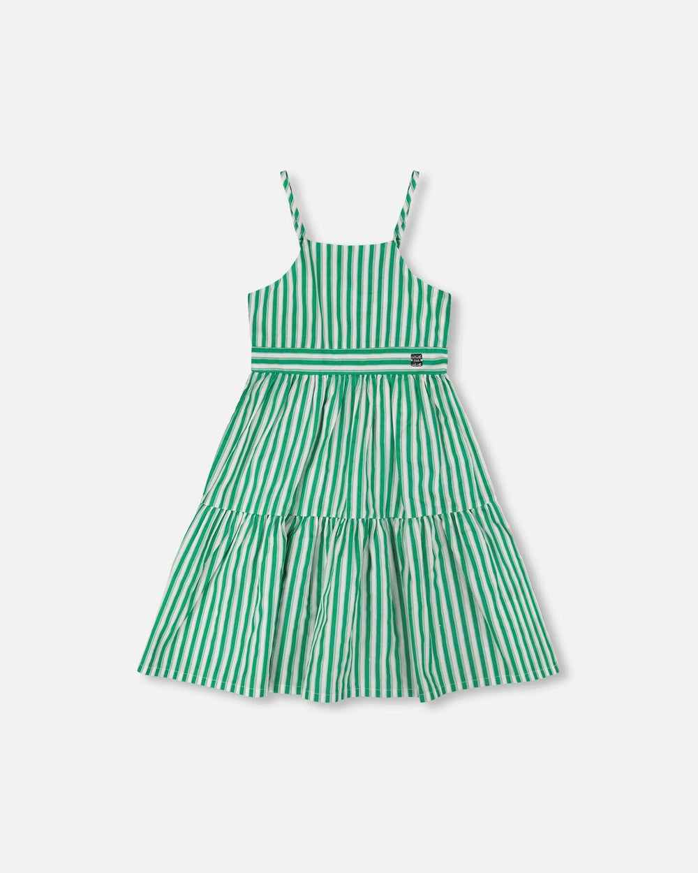 Robe d'été en coton à rayures vertes