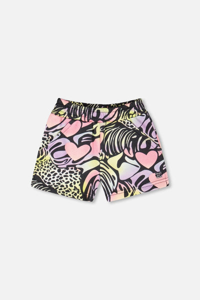 French Terry Shorts Black Multicolor