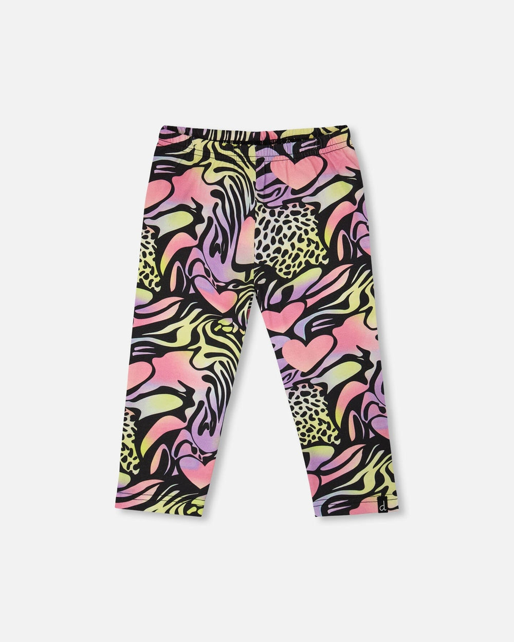 Organic Cotton Jersey Capri Black Printed Multicolor