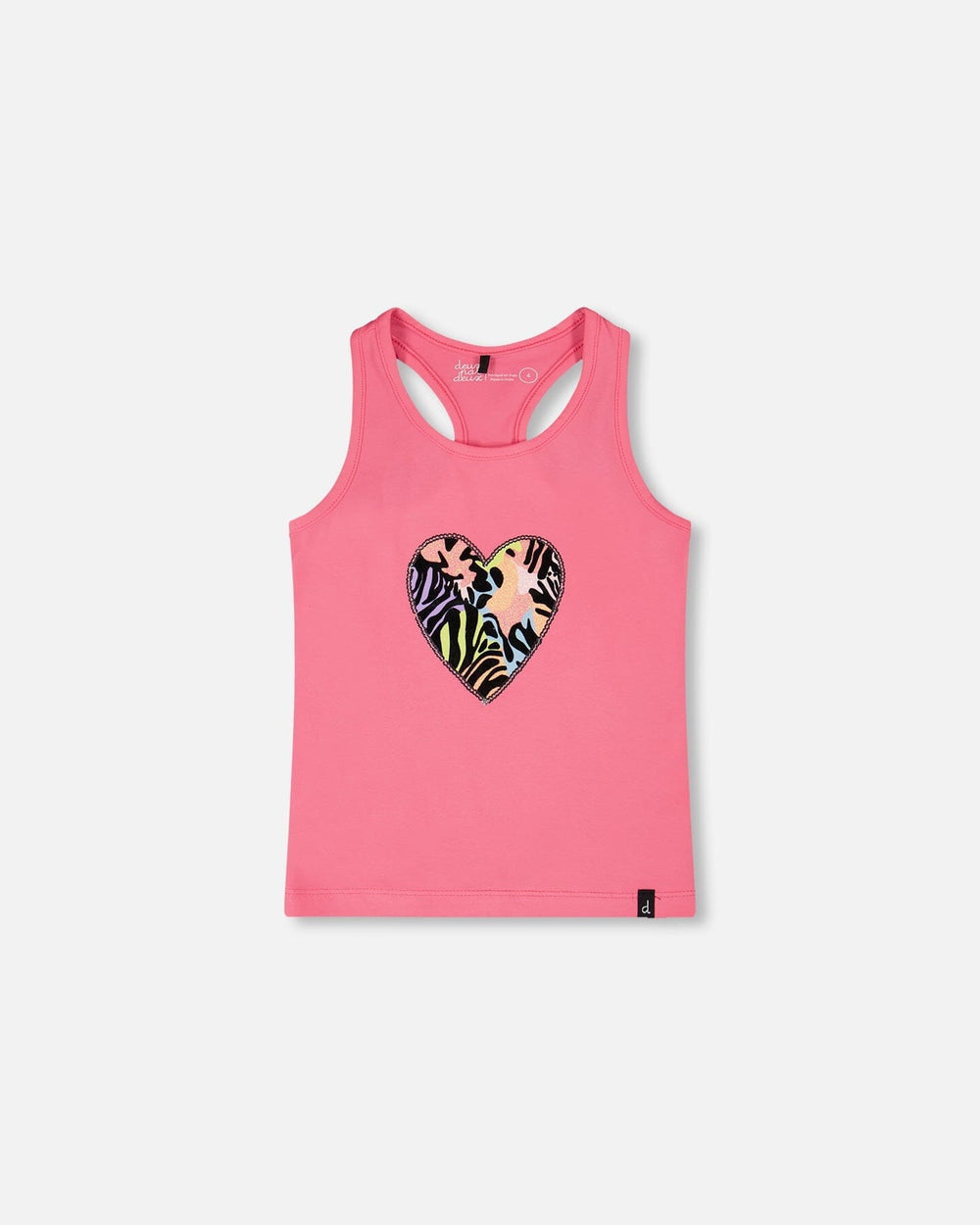 Débardeur en jersey de coton bio rose avec sérigraphie