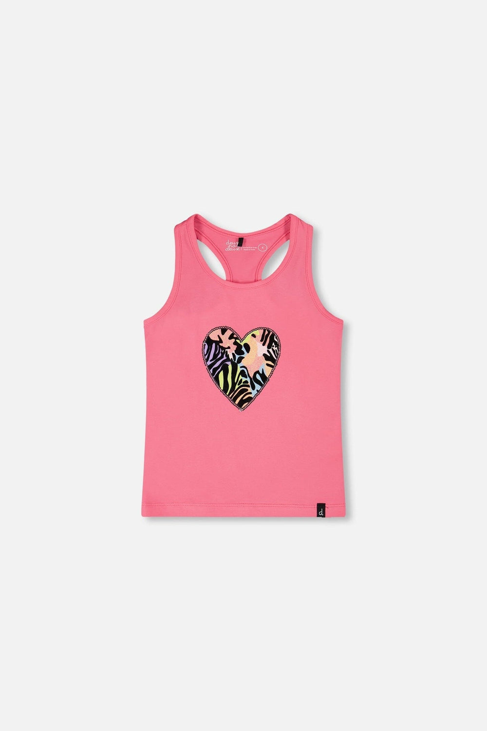 Débardeur en jersey de coton bio rose avec sérigraphie